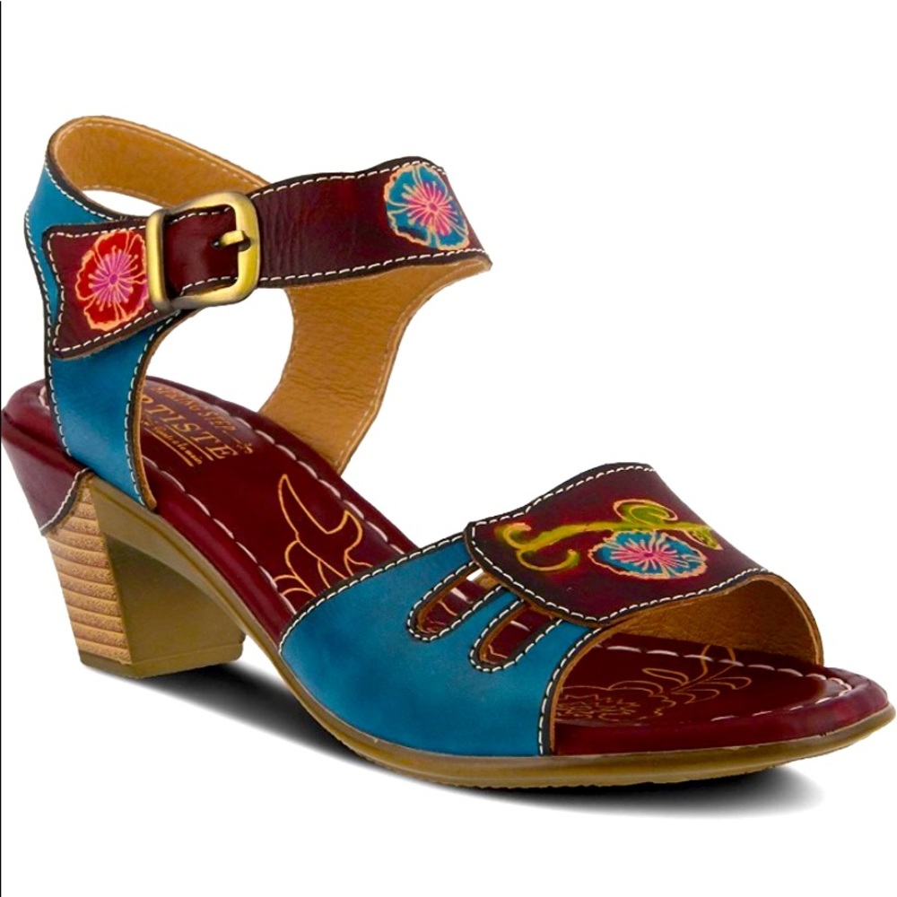 Never worn L'ARTISTE Women's Kyleta Cabernet Multi Leathersandals 7.5 B(M) US